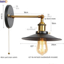GobekUsa Gold Industrial LED Wall Lamp for Loft Stair & Bedroom Lighting