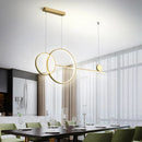 GobekUsa Linear Ring Chandelier | LED Kitchen Island Dining Room Lighting Fixtures