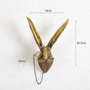GobekUsa Golden Deer Head Wall Hook: Antique Bronze Resin Animal Pendant for Stylish Wall Decor