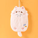 GobekUsa Cartoon Cat Kitchen Cleaning Towel: Absorbent Microfiber with Hanging Loop