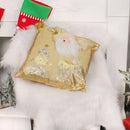 GobekUsa Christmas Snowman Elk Santa Claus Gold Embroidered Pillowcase