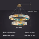 GobekUsa Circle Steel LED Pendant Chandelier, Modern Dimmable Lighting for Living Room Home Decor