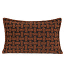 GobekUsa Caramel Color Velvet Sofa Pillowcase with Geometric Panelled Cushion Cover
