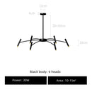 GobekUsa Black Sputnik Chandelier: Nordic Design, Adjustable Lighting for Home Décor