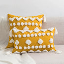GobekUsa Boho Style Tufted Tassels Yellow Cushion Cover for Home Decor