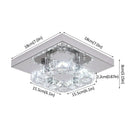 GobekUsa Crystal LED Ceiling Light: Modern Square K9 Chandeliers, Dimmable Stainless Steel Fixture.