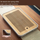 GobekUsa Bamboo Tea Tray: Simple Kung Fu Tea Set, Dual Wet/Dry Use, Efficient Storage
