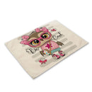 GobekUsa Cute Owl Animal Placemat Music Bird Kitchen Dining Table Mats Coaster Bowl Cup Mat