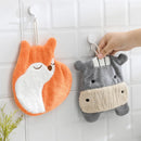 GobekUsa Cartoon Animals Coral Velvet Hand Towel - Microfiber Terry Towel with Quick Drying
