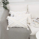 GobekUsa Bohemian Chenille Pillowcase Geometric Pattern Tufted Tassel Sofa Cushions