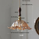 GobekUsa Amber Flower Glass Pendant Lamp LED Knob Switch Nordic Modern Hanging Lights