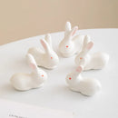 GobekUsa Duck Chopstick Holder Tray White Rabbit Porcelain Plate Home Decor