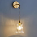 GobekUsa Clear Glass LED Wall Lamp Pull Chain Switch Modern Luxury Home Decor