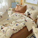GobekUsa Cartoon Pattern Cotton Fitted Sheet Set – Soft & Cozy Bedding for Adults & Kids