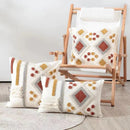 GobekUsa Boho Ivory Brown Tufted Lace Pillow Cover 50x30/45x45cm for Living Room/Sofa