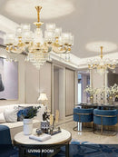 GobekUsa Crystal Ceiling Chandelier: Modern European Style, High-class Luxury for Living Room, Dining Room