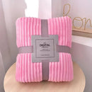 GobekUsa Cozy Striped Flannel Fleece Blanket for Winter - Bedroom Living Room Throw
