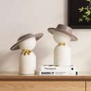 GobekUsa Abstract Couple Bust Sculpture: Modern Decorative White Statue for Stylish Home Decor