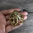 GobekUsa Brass Octopus Sculpture: Golden Metal Home Decor Figurine