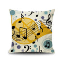GobekUsa Letter Notes Piano Graphic Print Linen Pillowcase 45x45cm Living Room Decor