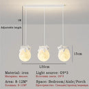 GobekUsa Kids Room LED Chandeliers White Bear Bunny Pendant Light Glass Bedside Lamp