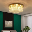 GobekUsa Gold Crystal Ceiling Chandelier - Modern LED Pendant Lighting for Living & Dining Room