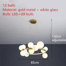 GobekUsa Clear Glass LED Chandelier: Modern Nordic Hall Parlor Lighting Fixture