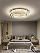 GobekUsa Crystal Circle LED Ceiling Chandelier for Modern Living Spaces