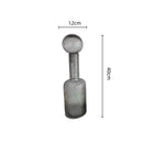 GobekUsa Grey Round Glass Vase Hammer Lid Terrarium Home Decoration