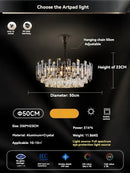 GobekUsa Gold Crystal Ceiling Chandelier: Luxury Modern LED Pendant for Home Décor
