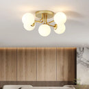 GobekUsa Gold Glass Ceiling Lamp. Modern Round Corrugated Design for Bedroom, Living Room, Cloakroom.