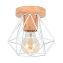 GobekUsa Iron Wood E27 Ceiling Light: Modern Nordic Mini Lamp for Living Room and Bedroom