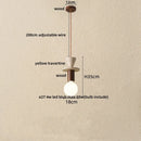 GobekUsa LED Pendant Lights Bar Decor Yellow Travertine Stone Wood Hang Lamp
