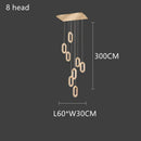 GobekUsa Gold Acrylic Chandelier LED Pendant Light Modern Staircase Bedroom Living Room Decor