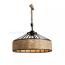 Rustic Hemp Rope Iron Pendant Light