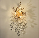 GobekUsa Golden Branch Ceiling Crystal Chandelier for Bedroom Living Room Lighting