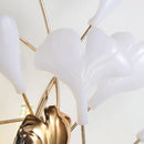 GobekUsa Leaf Ceramic LED Wall Sconce, Romantic Bedroom Lamp, Gold Metal Art Decor