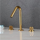 GobekUsa Gold Basin Faucet: Black Brass Widespread Bathroom Tap with Chrome Finish
