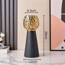 GobekUsa Gold Hammer Pattern Ceramic Vase: Creative Plant Pot for Table Decoration and Floral Arrangement