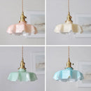 GobekUsa Blue Flower Glass LED Ceiling Light | Nordic Modern Flush Mount Lamp