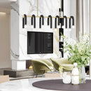 GobekUsa Black Aluminum U-Shaped Tube Dimmable LED Chandelier for High Ceilings