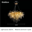 GobekUsa Crystal Luxury Ceiling Chandelier: Modern Living Dining Bedroom Pendant Lights