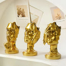 GobekUsa Abstract Face Mask Silence Gold Resin Statue Home Decor Figurine