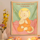 GobekUsa Cat Tapestry Sun Moon Psychedelic Boho Decor for Bedroom & Dorm Room