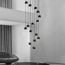 GobekUsa Globe Lens Metal Chandelier for Living Room Kitchen Bedroom Cafe Staircase Villa