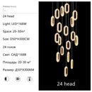 GobekUsa Gold Acrylic Chandelier LED Pendant Light Modern Staircase Bedroom Living Room Decor