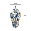 GobekUsa Blue Glazed Ceramic General Vase Handicrafts Flower Vase Ginger Jar