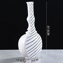 GobekUsa Elegant Striped Ceramic Vase TV Cabinet Crafts Hydroponic Home Decor Gift