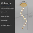 GobekUsa Crystal Ball LED Rotating Stair Chandelier - Nordic Luxury Loft Bubble Design