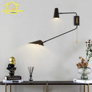 GobekUsa Adjustable Double Head LED Wall Lamp with Pull Switch